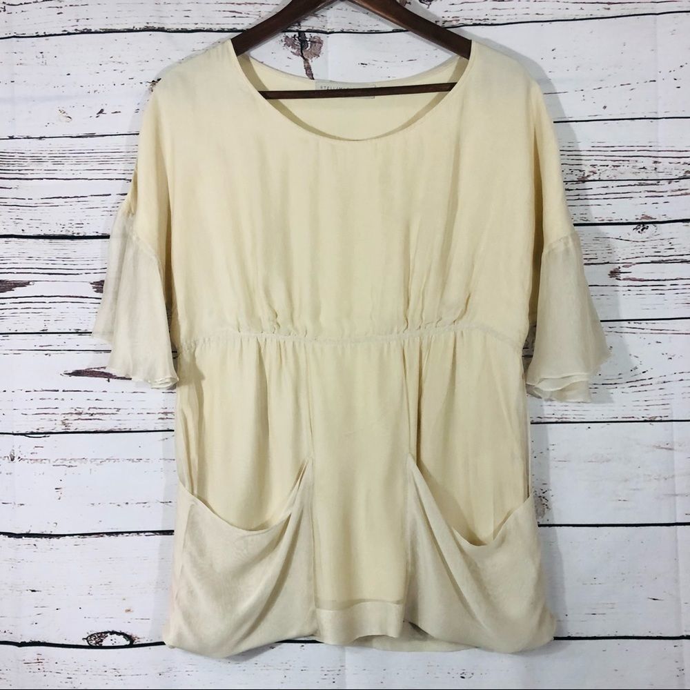 Stella McCartney 100% Silk Blouse Ivory 38/4/S